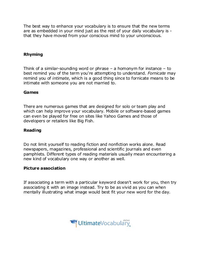 essay vocabulary improvement